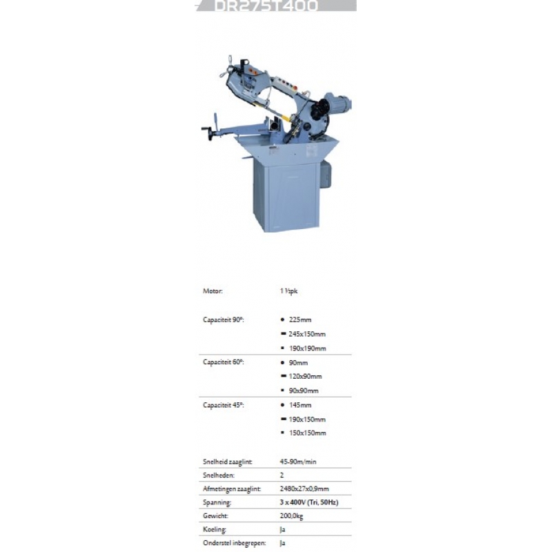 Drehman lintzaagmachine DR275T400 ToolsandCo.be - DR275T400-TOU