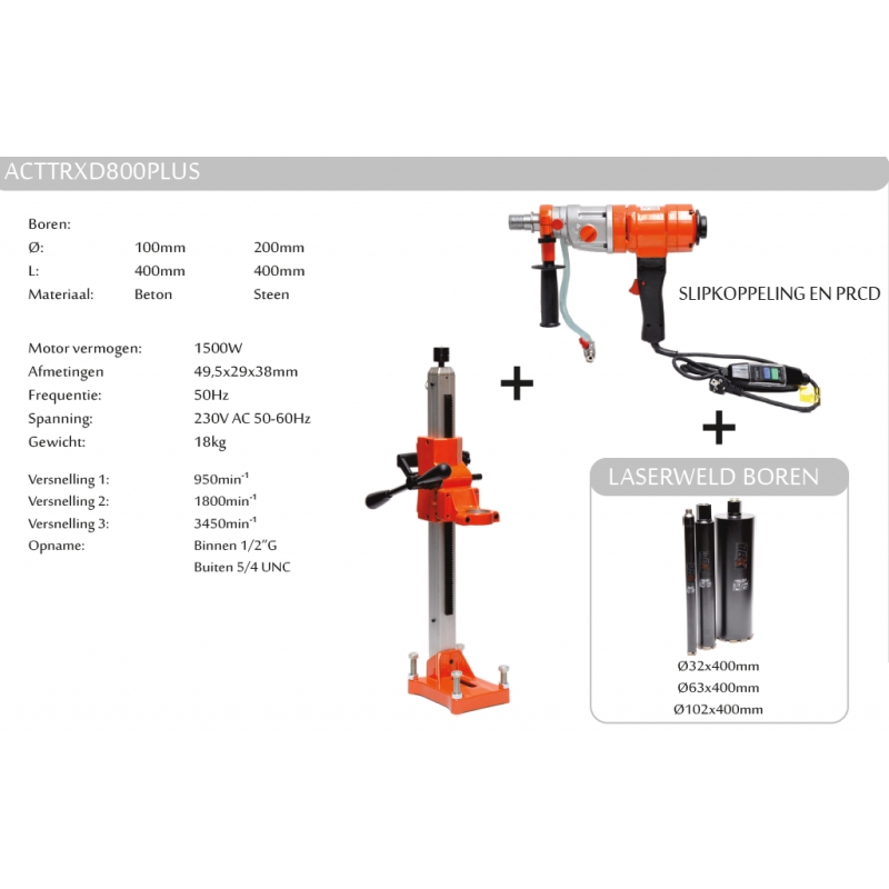 TRX betonboormachine ToolsandCo.be - ACTTRXD800PLUS-TOU