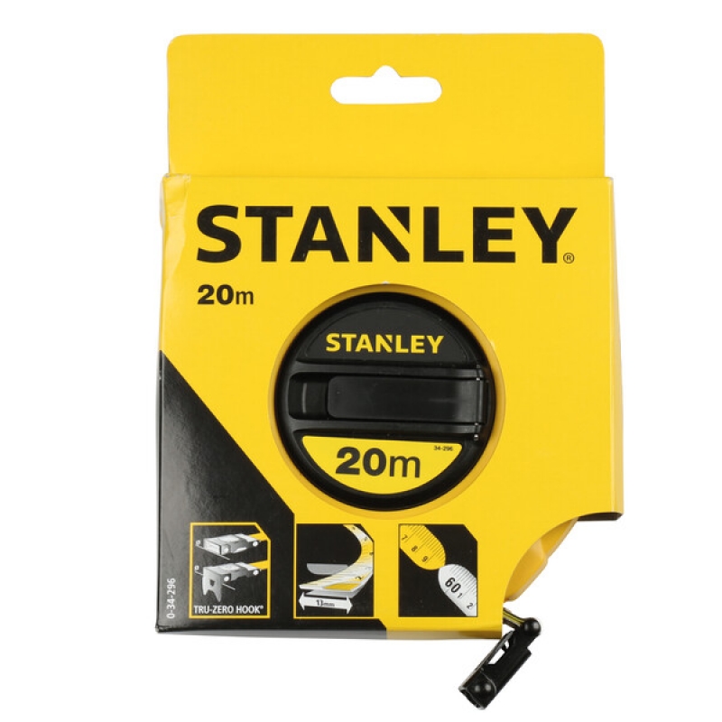 0-34-296 Stanley Landmeter Fiberglas 20m - 12,7mm gesloten kast - TOOLSandCO.be - 3253560342968