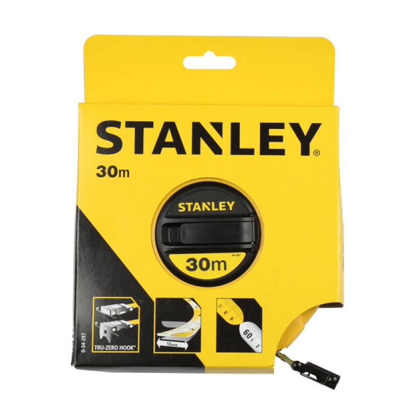 0-34-297 Stanley Landmeter Fiberglas 30m - 12,7mm gesloten kast - TOOLSandCO.be - 3253560342975