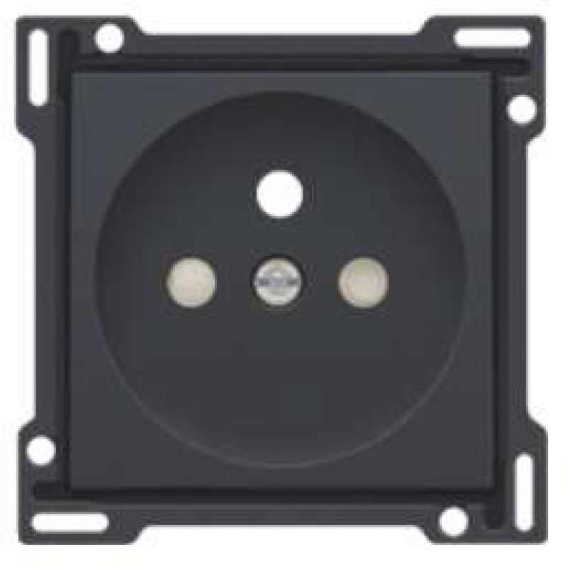 NIKO - 122-66601 - Plaque centrale simple pour prise murale 2P+A (broche) + sécurité, anthracite - TOOLSandCO.be - 5413736178281