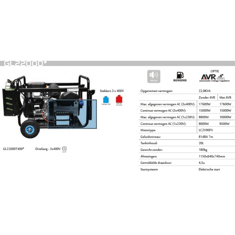 Genermore generator GL22000ELT400 toolsandco.be - GL22000ELT400-TOU